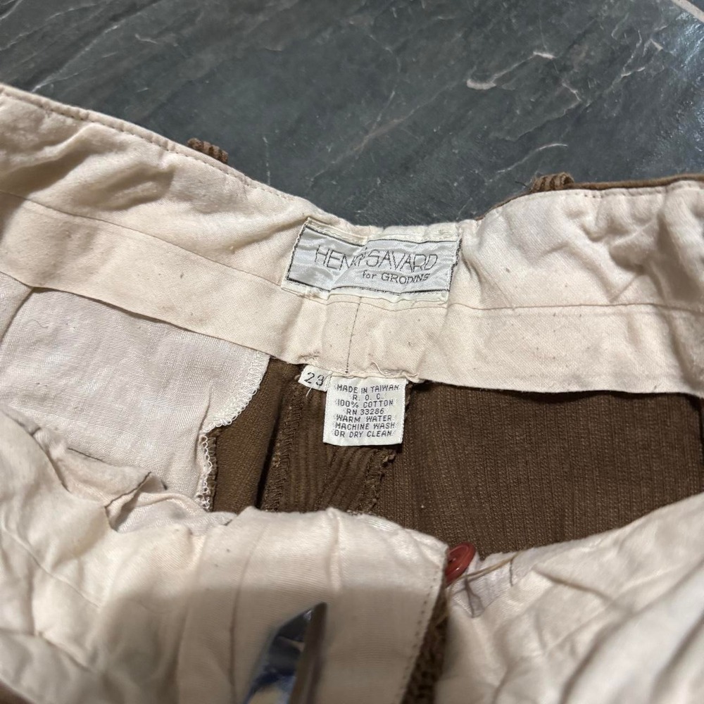 1970s/1980s Henry Savard for Grodins BAGGY Brown Corduroy Dress Pants - 27" - Picture 8 of 8